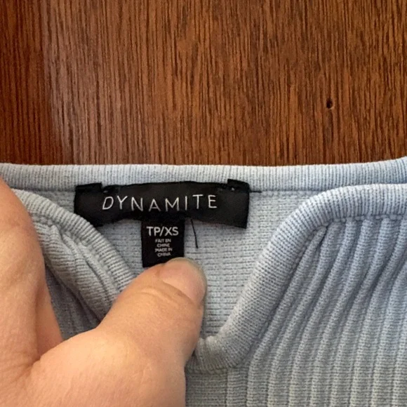 Dynamite - Light Blue Ribbed Tank Top - Picture 2 of 4